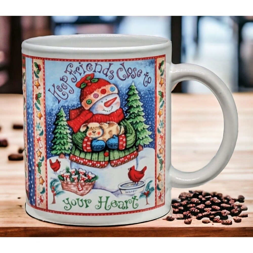 Keep Friends Close to Your Heart Snowman Coffee Mug By Debra Jordan Bryan #31863